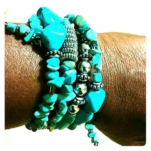 Turquoise memory wire bracelet